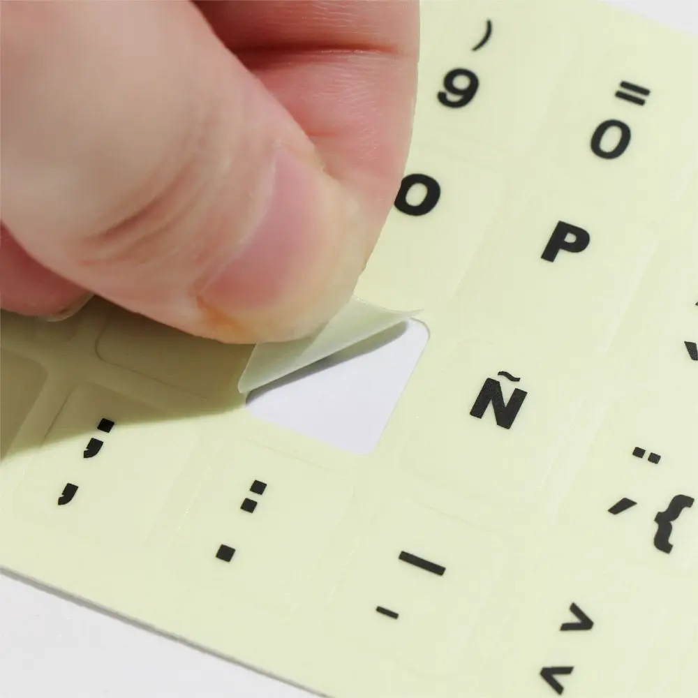 Wear-resistant Laptop Keyboard Russian Letter Deutsch English Luminous Alphabet Layout Protective Film Keyboard Stickers