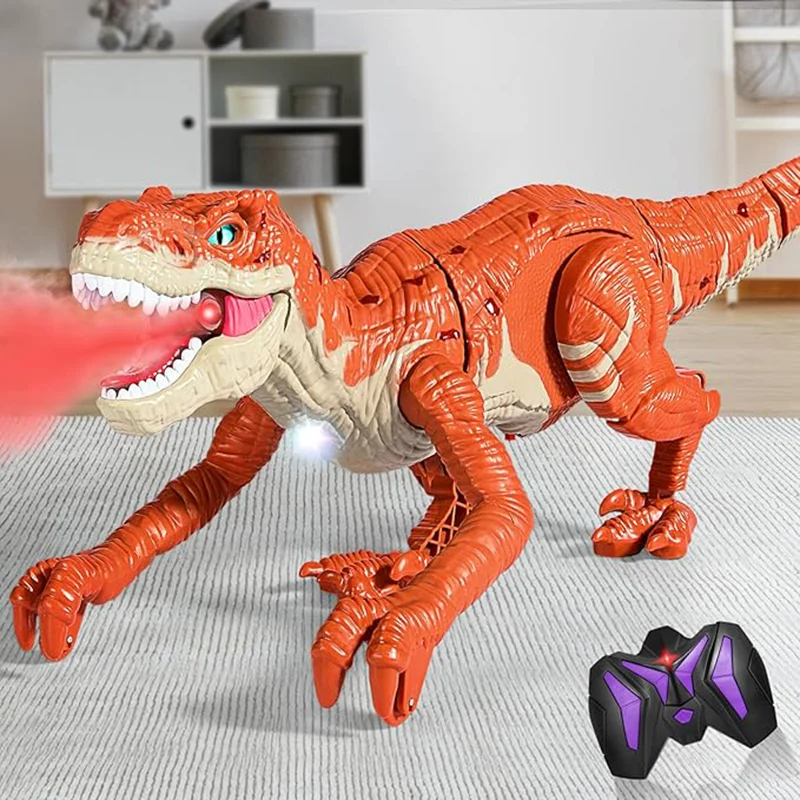 TEMI large RC Dinosaur Toy For Kids. Simulated T-rex With Spray, Light/sounds. Electric Walking. For 3-7-year-olds.