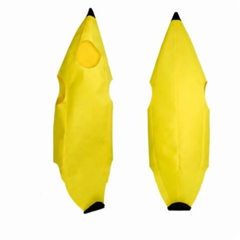 Adult Banana Costume Funny Fruit Jumpsuit Halloween Party Cosplay Outfit Yellow Costume for Men Women Carnival Stage Role Play view 2