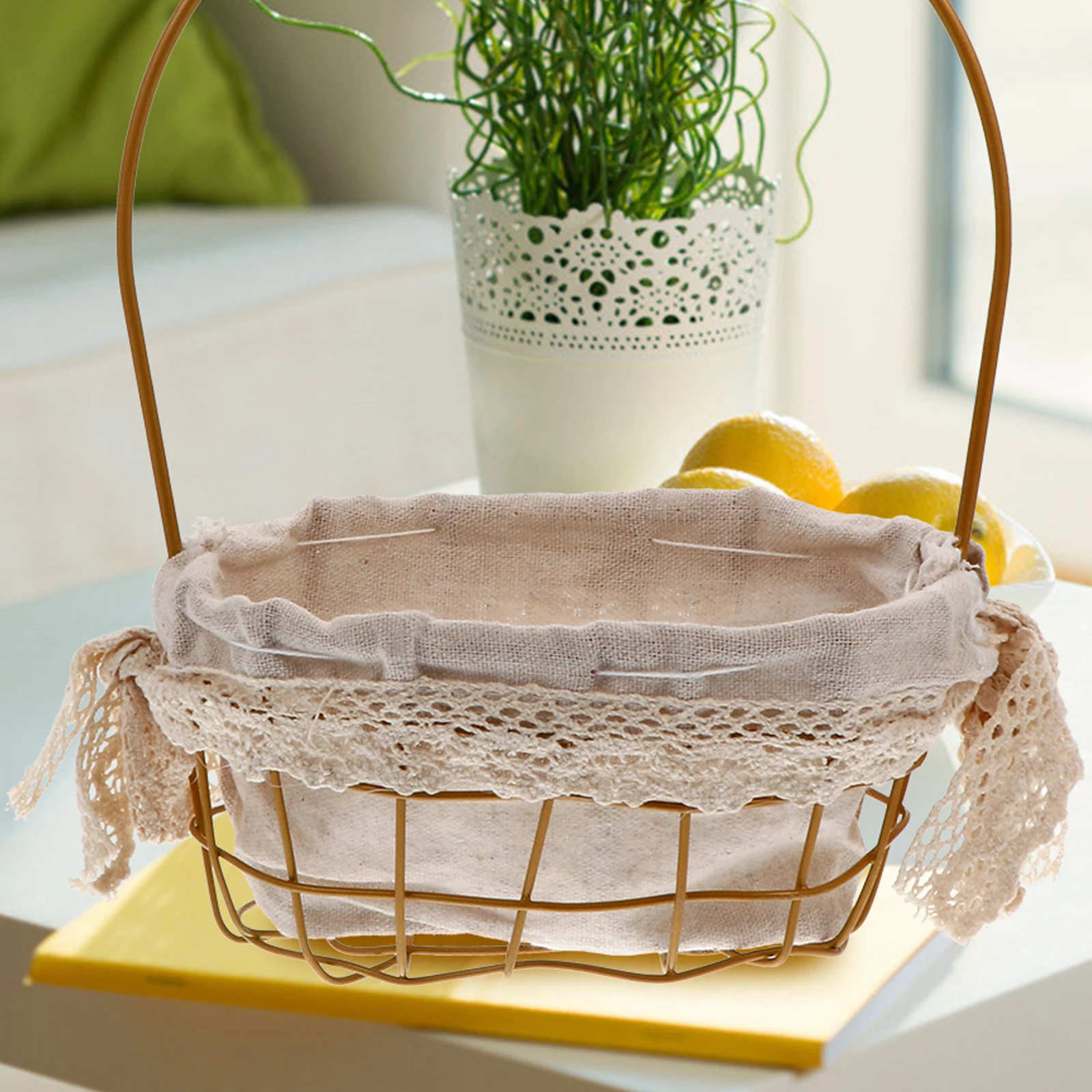 

Handmade Iron Flower Handheld Flower Basket Basket Multi Purpose Decorative Storage Handheld Wedding Party Home Gift Packing
