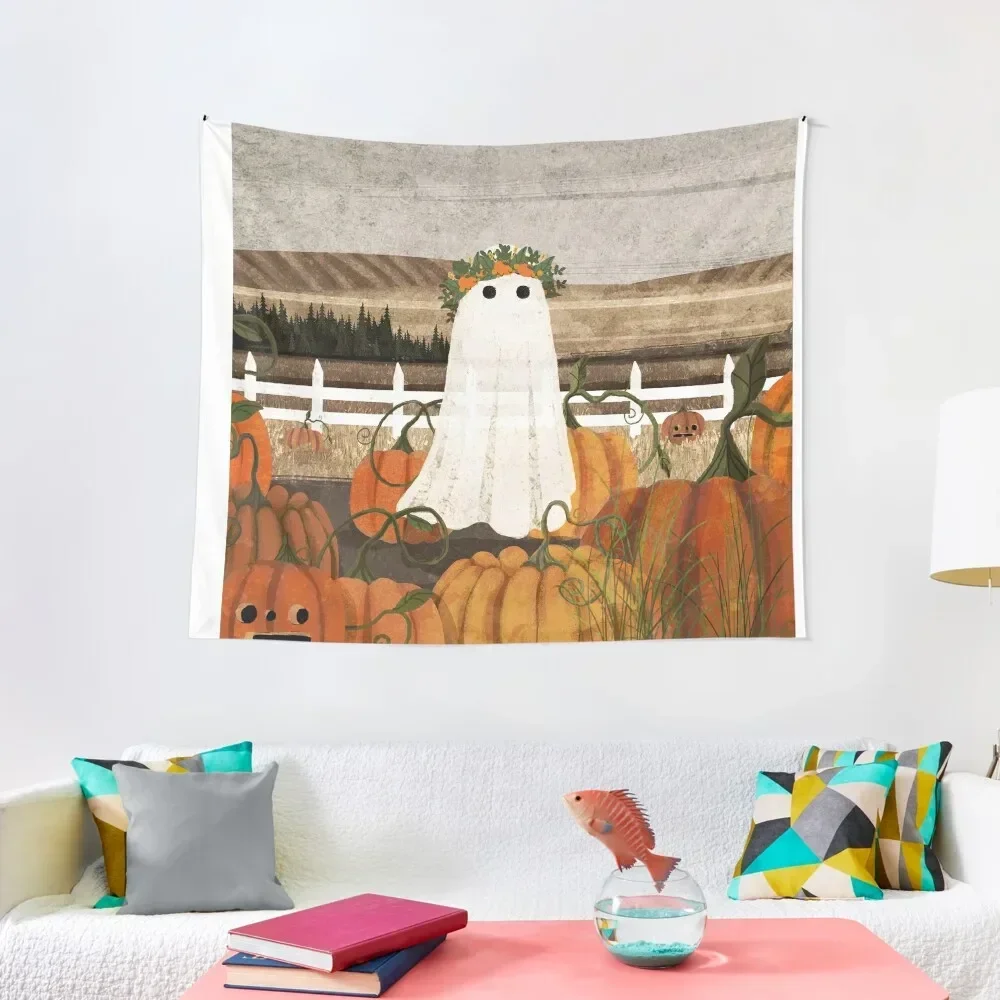 

There's a Ghost in the Pumpkins Patch Again... Tapestry Wall Hanging Wall House Decor Tapestry