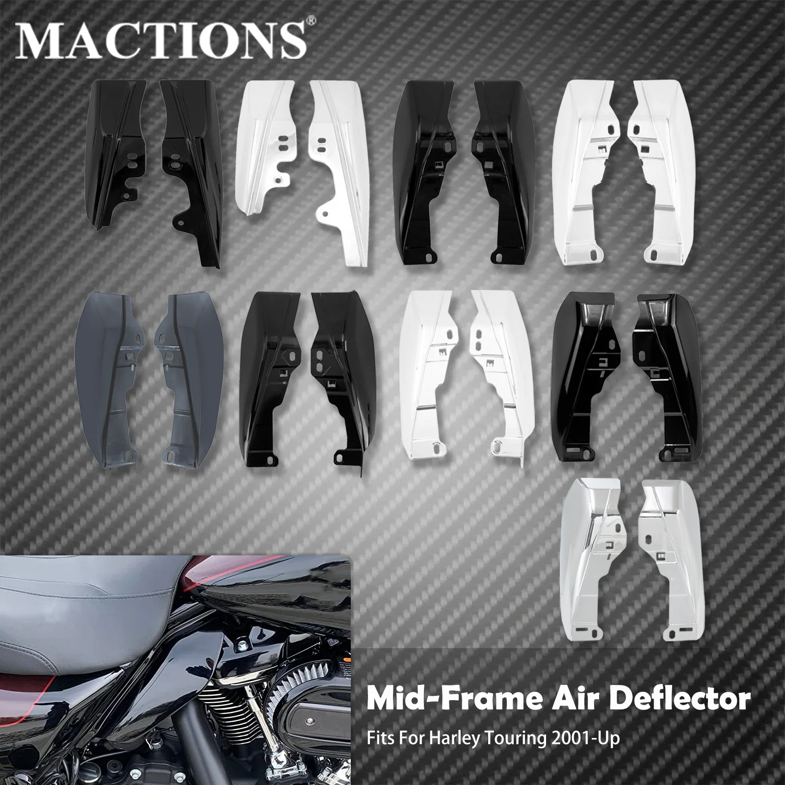 Motorcycle Mid-Frame Air Deflector Heat Shield Trim Cover For Harley Touring Electra Street Glide Road King FLTRX 2001-23 24-Up