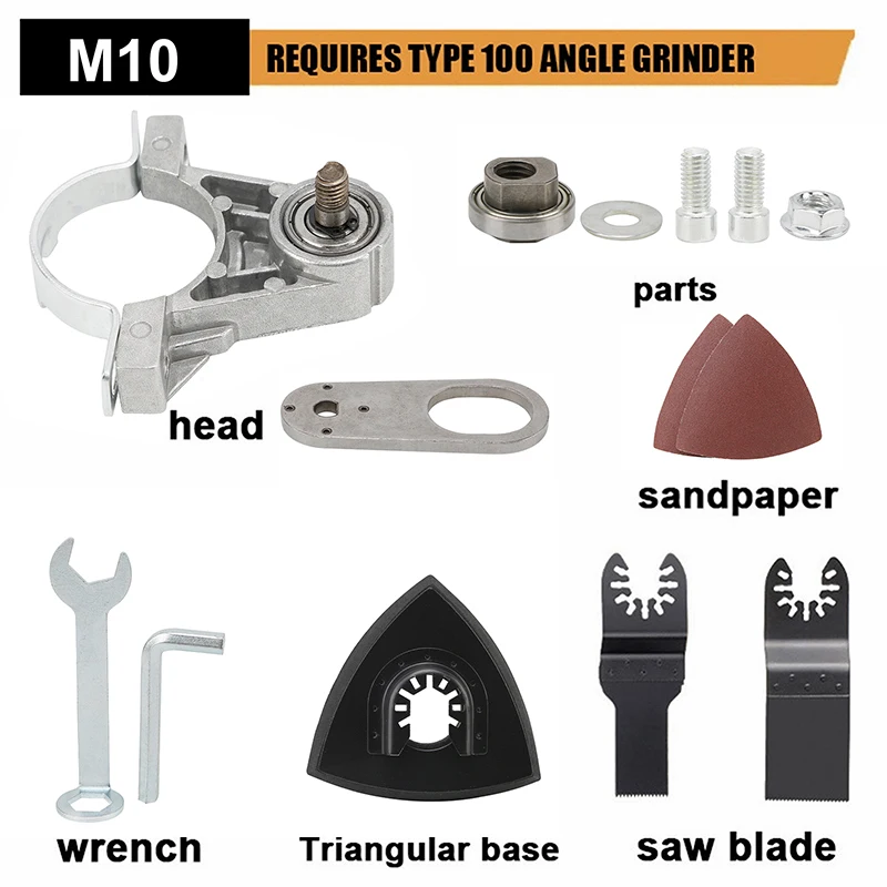 Angle Grinder Conversion Universal Head Adapter Converter M10 Thread for Type 100 Swing Saw Cutter Polisher Polish Oscillate