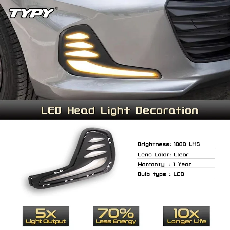 

TYPY Car LED Fog Lamp For Chevrolet Cavalier 2019 - 2023 Car LED Daytime Running Light Dynamic Turn Signal Auto Accessories