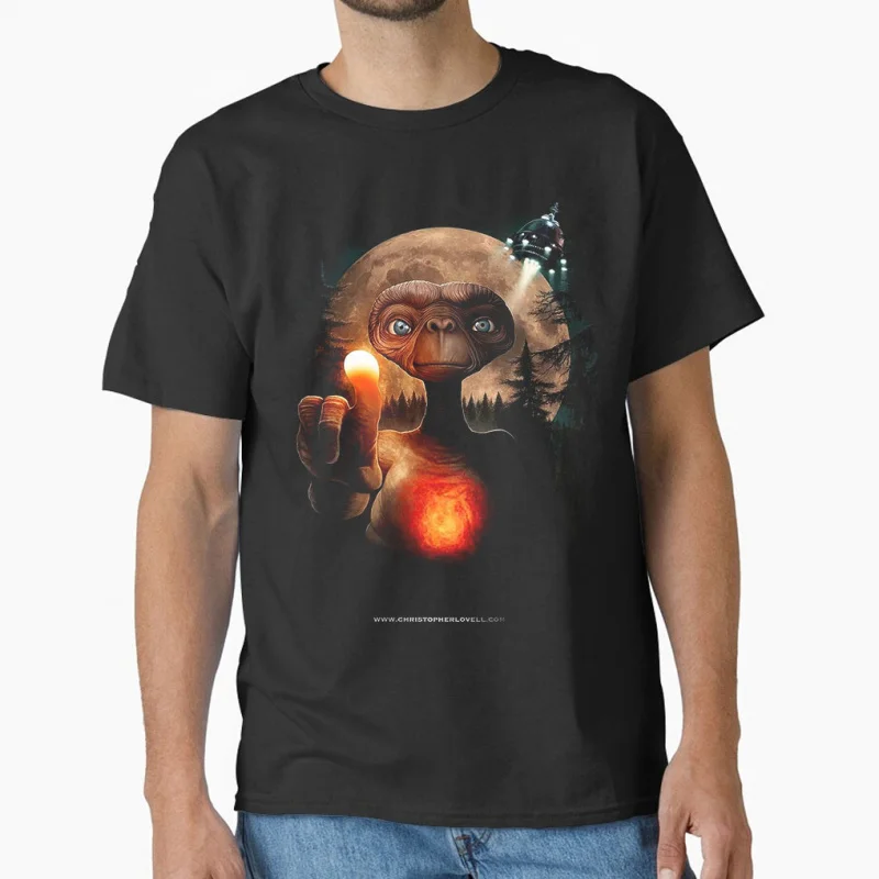 

80s Retro sic fi Cute Alien movie E.T. Phone Home The Extra-Terrestrial vintage Gift T shirt large size Tops S-6XL mens clothing