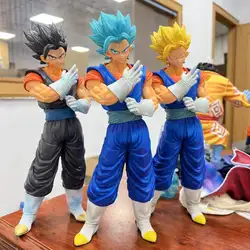 33CM Anime Dragon Ball Goku Vegeta Vegetto Figure Super Saiyan Blue Statue Anime Figurine Pvc Model Doll Collection Toy Gift