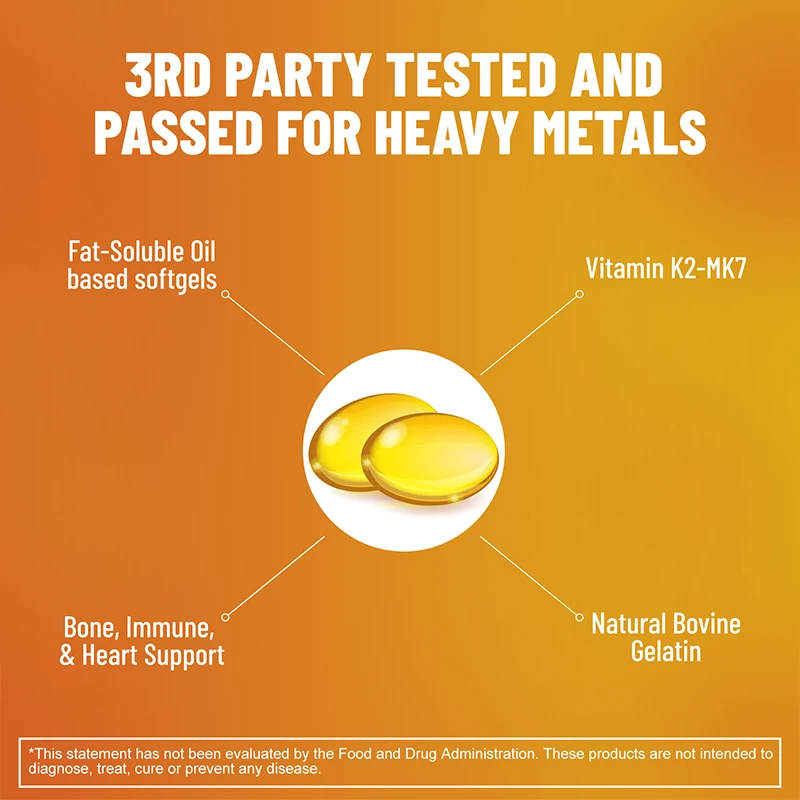 Vitamin D3 + K2 Kapseln-starke Knochen, Herz gesundheit, Gelenk gesundheit, fördert die Kalzium aufnahme