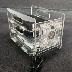 Mobile hard disk placing fan cooling bracket Storage rack 2.5 inch ssd case Transparent placing rack Multi-layer hard disk rack