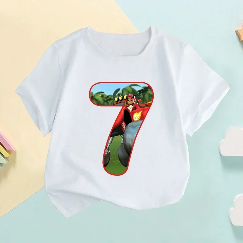 ブレイズ・アンド・ザ・モンスターマシンズ ナンバーキッズ Tシャツ ガールズ服 1歳 2歳 3歳 4歳 5歳 6歳 7歳 8歳 9歳 誕生日 ベビーボーイズ Tシャツ、HKP2688