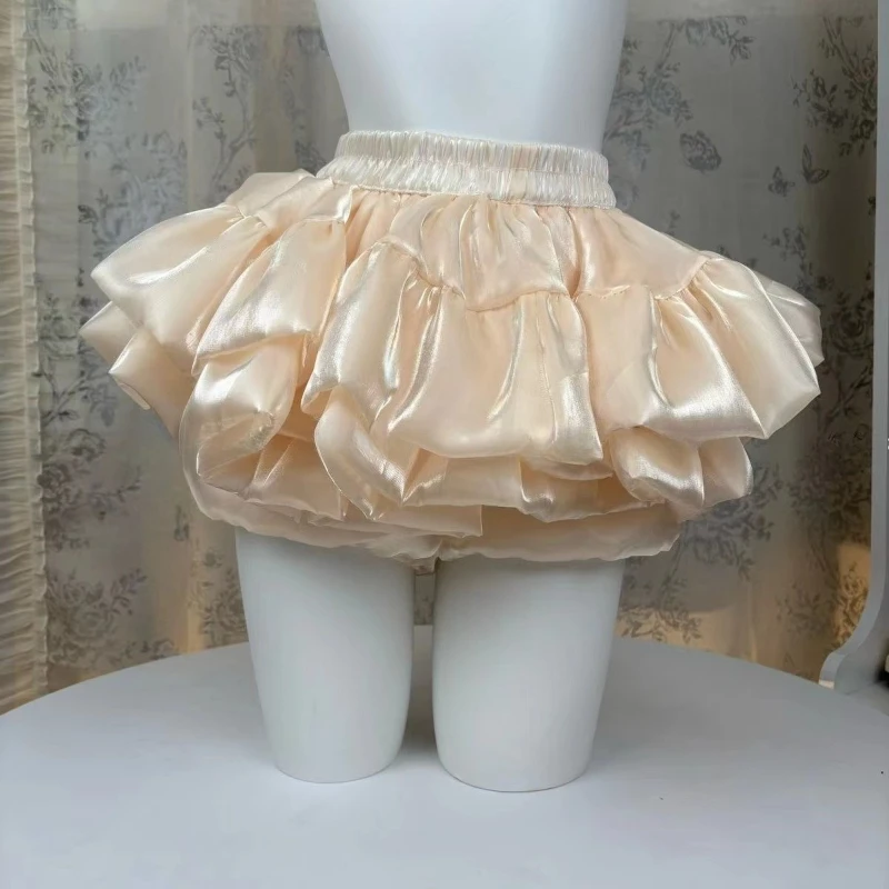 Sweet Casual Elastic Waist New Short Skirt Women Summer Chic White Ruffle Cake Skirts  Female Fashion Pretty 2025 Princess Skirt