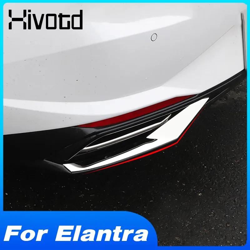 

Car Rear Bumper Tail Throat Cover Frame Stickers Auto Styling Part Exterior Decoration Accessories For Hyundai Elantra 2022-2021