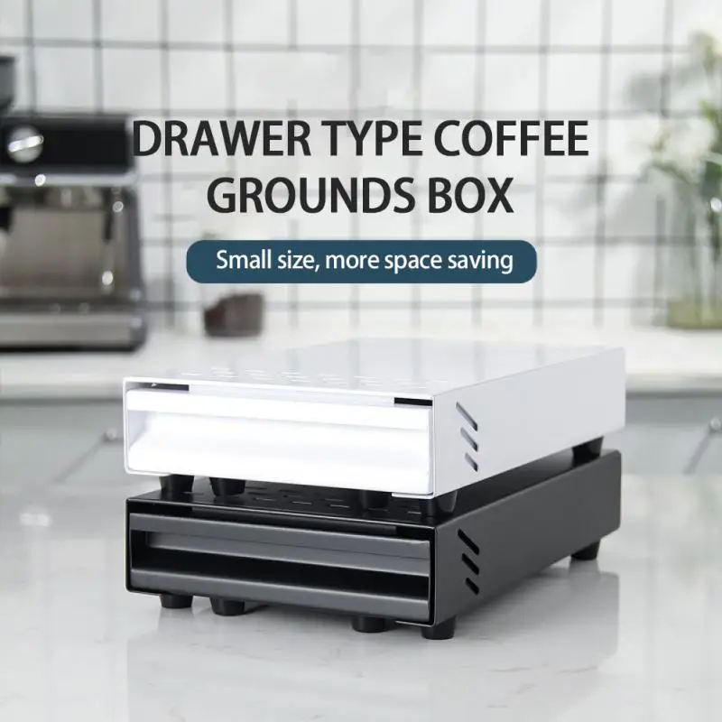 Drawer Type Coffee Grounds Box Stainless Steel Household Knock   Coffee Bar Storage Box Coffee Bar Grounds Container