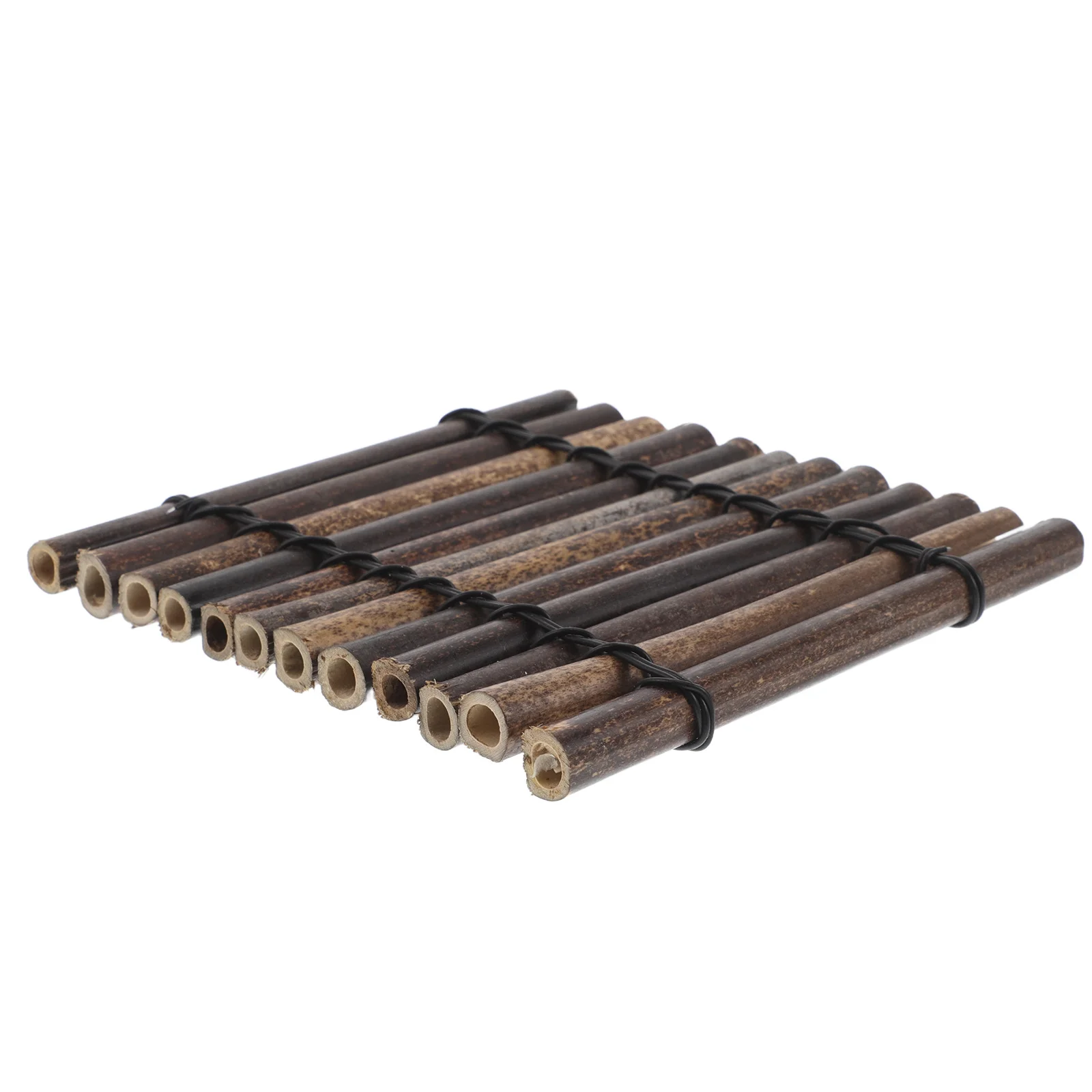 

1pcs Bamboo Trivet Dark Brown Heat Resistant Table Mat For Hot Pots Coffee Cups Non-Slip Drink Holder Kitchen Dining Accessory