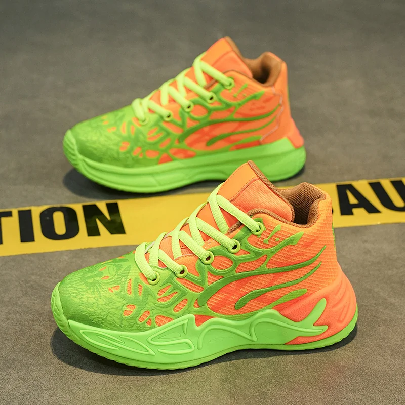 

2025 New Cool Childrens Sports Shoes Elastic Arch Support Running Shoes Stable and Comfortable Basketball Shoes for Autumn
