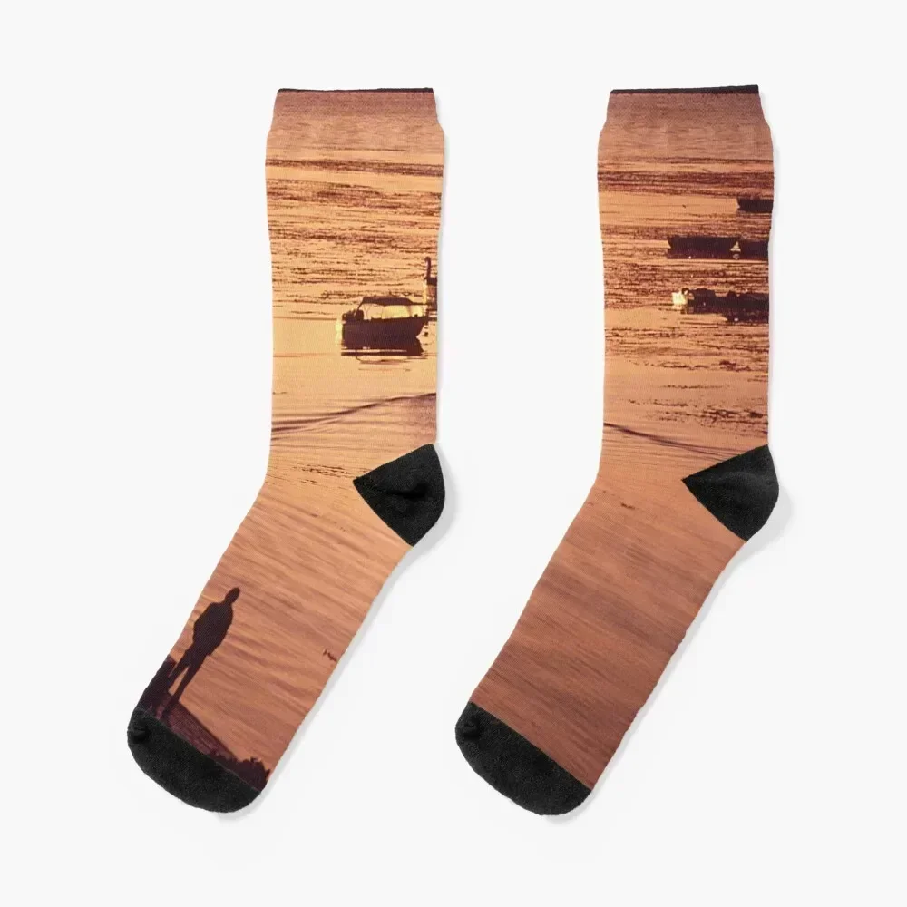 

THE WATERFRONT AT SUNSET NARA 543143 Socks Novelties sport men cotton high quality Socks For Women Men's