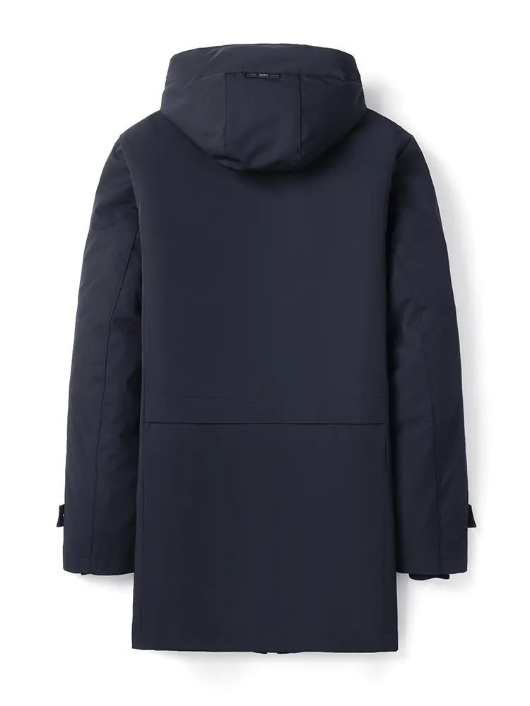 AYUNSUE Parkas en vraie fourrure hommes de luxe hiver mi-long manteau de fourrure détachable doublure de fourrure de vison veste homme vêtements chaud Parkas à capuche