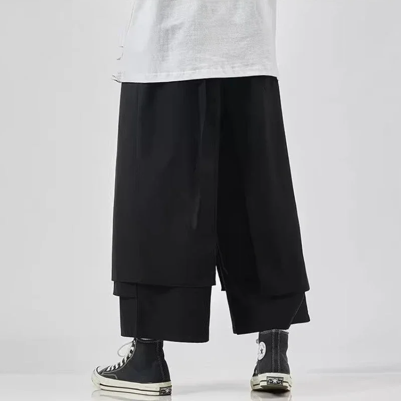 Cargo Pants Men Japanese Style Wide Leg Trousers Baggy Draping Charming Casual Stylish Holiday Comfortable Chic Creative Design