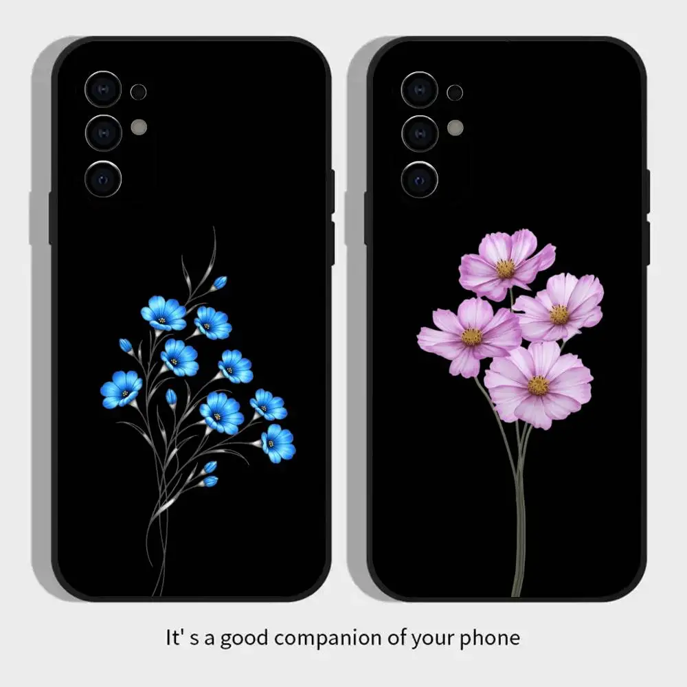 Cherry Flower Print Clear Case Precise Hole TPU Printed Phone Case For Samsung Galaxy S26/S25/24/23/22/30/21/10/9,Ultra,Plus
