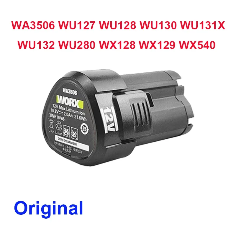 100% New Original 2000mAh for WORX Kress 12V WA3506 WU127 WU128 WU130 WU131X WU132 WU280 WX128 WX129 WX540 Electric Tool Battery