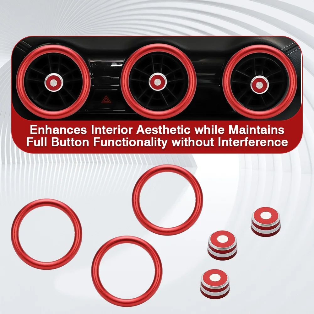 

For Nissan Sentra S, SV&SR 14th Gen 2020-2025 Engine Start Stop Ring Cover Air Conditioner Switch Knob AC Vent Outlet Ring Cover