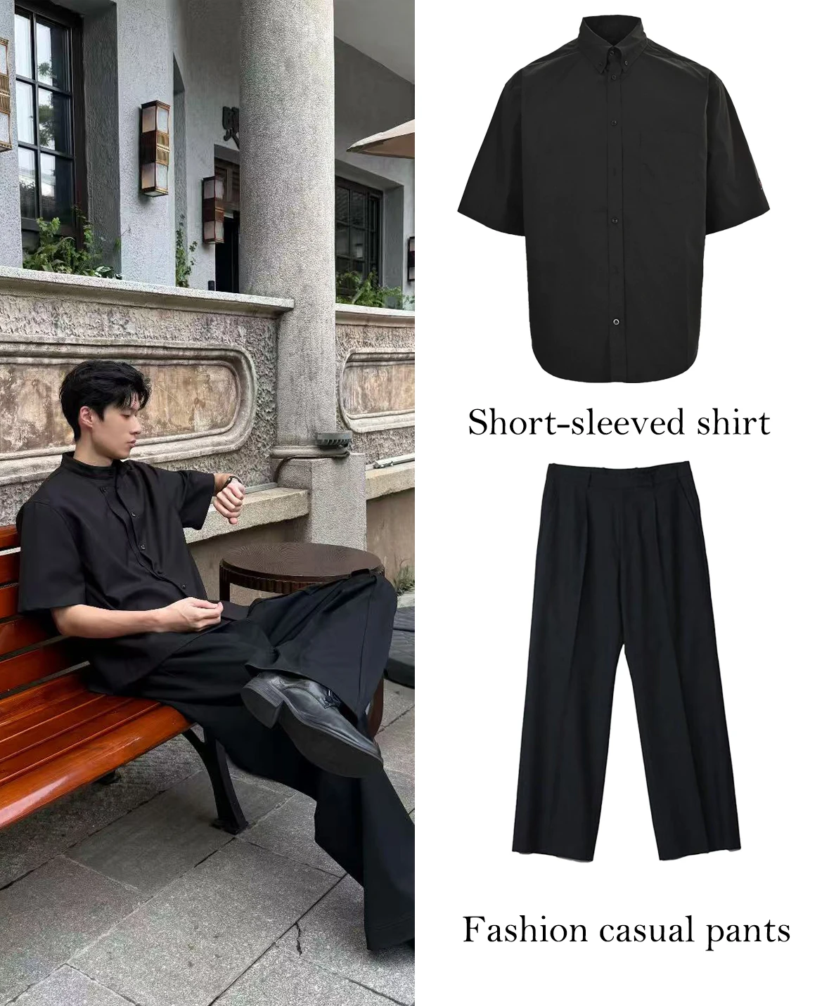 FWRD Black Short Sleeved Shirt Stylish And Versatile Black Shirt Casual Black Short Sleeved Shirt #FWRD0066