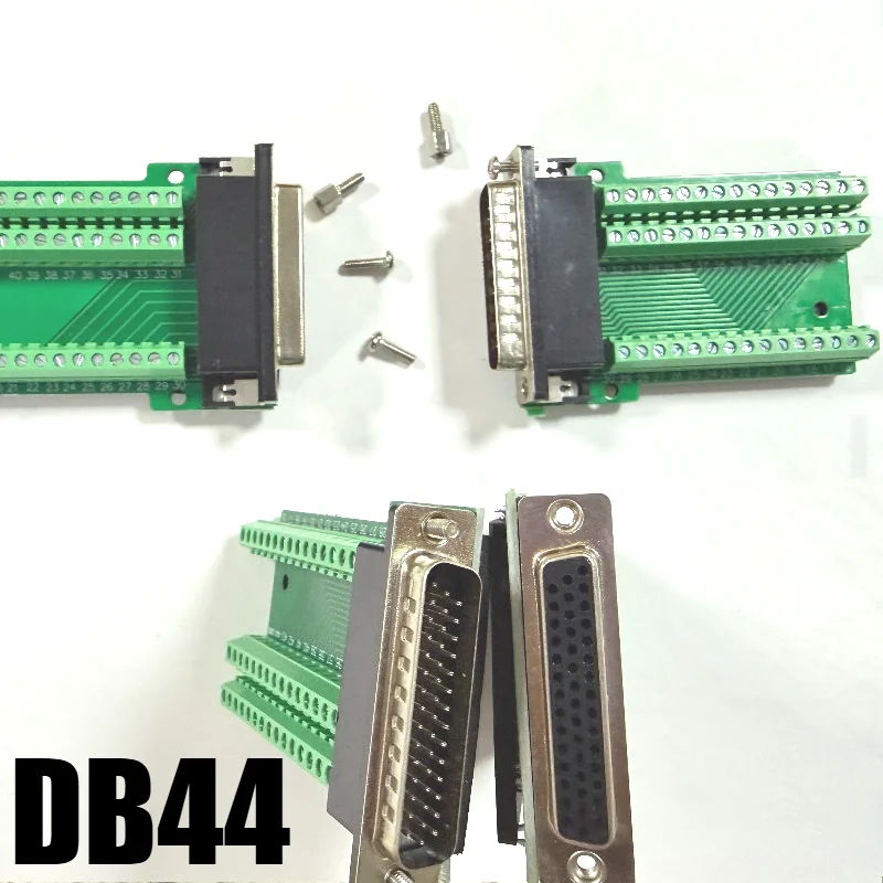 DB44 HDB44 Solderless Connector 44 Pin 3 Row D-Sub Screw Type Terminal Board Pure Copper Male Female Adapter Plug Transfer Board