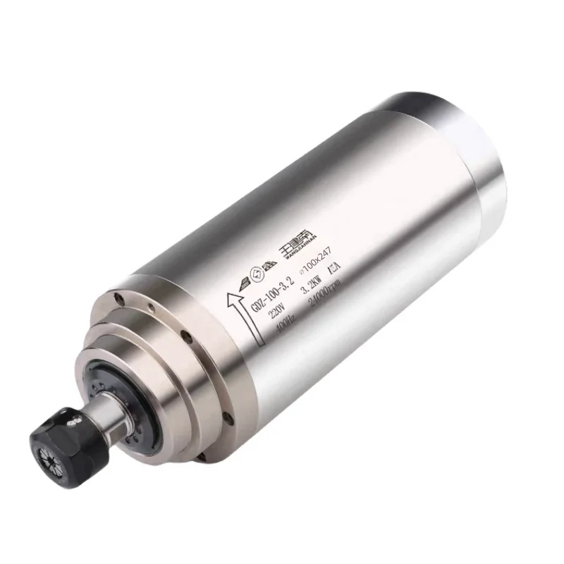 ชุดแกนหมุน3.2kw ER20ระบายความร้อนด้วยน้ำ24000รอบต่อนาทีและอินเวอร์เตอร์4KW VFD และแกนหมุน100มม. สำหรับงานแปรรูปไม้