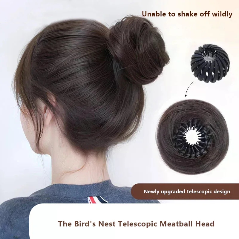 Clip Type Fake Hair Bun Synthetic Straight Chignon Clip In On Hair Tail Extension Updo Hair Bun Hair Piece For Women Claw