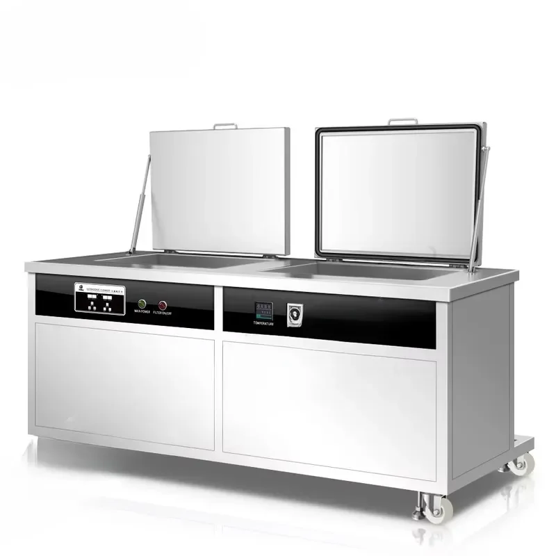 Double Tanks 45L Industry Ultrasonic Cleaner Aqueous Rinsing Drying PCB Board Parts Oil Dust Degreasing Washing Machine