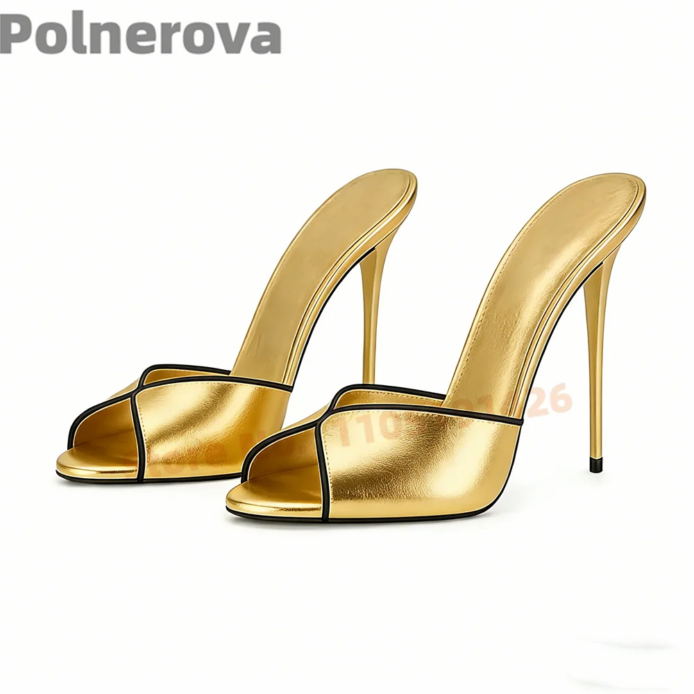 

Женские матовые кожаные мюли на высоком каблуке с открытым носком, элегантные современные туфли-слиперы на шпильке для выхода в свет