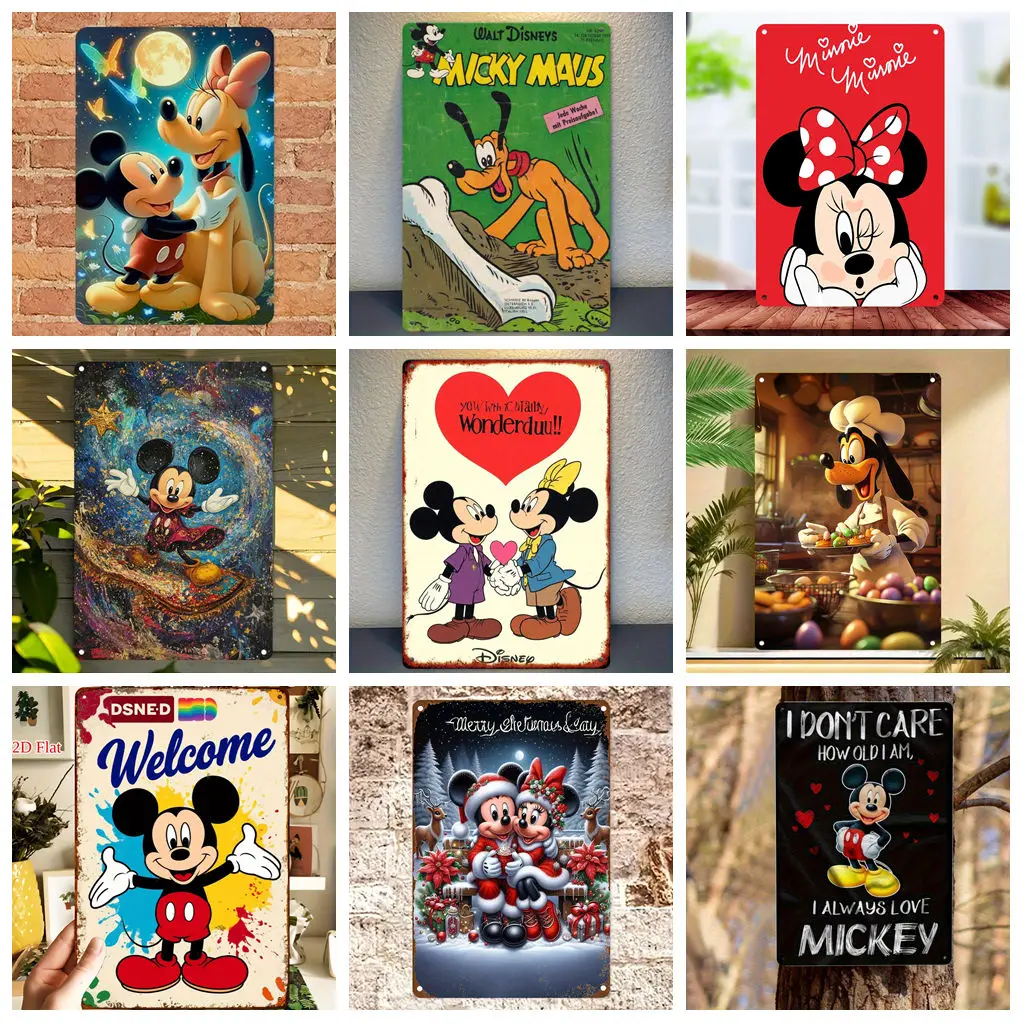 

Miniso Mickey Creative Image Retro Selection Decor Metal Signs Tin Signs Captain Poster Decor for Bar Pub Club Wall Decoration