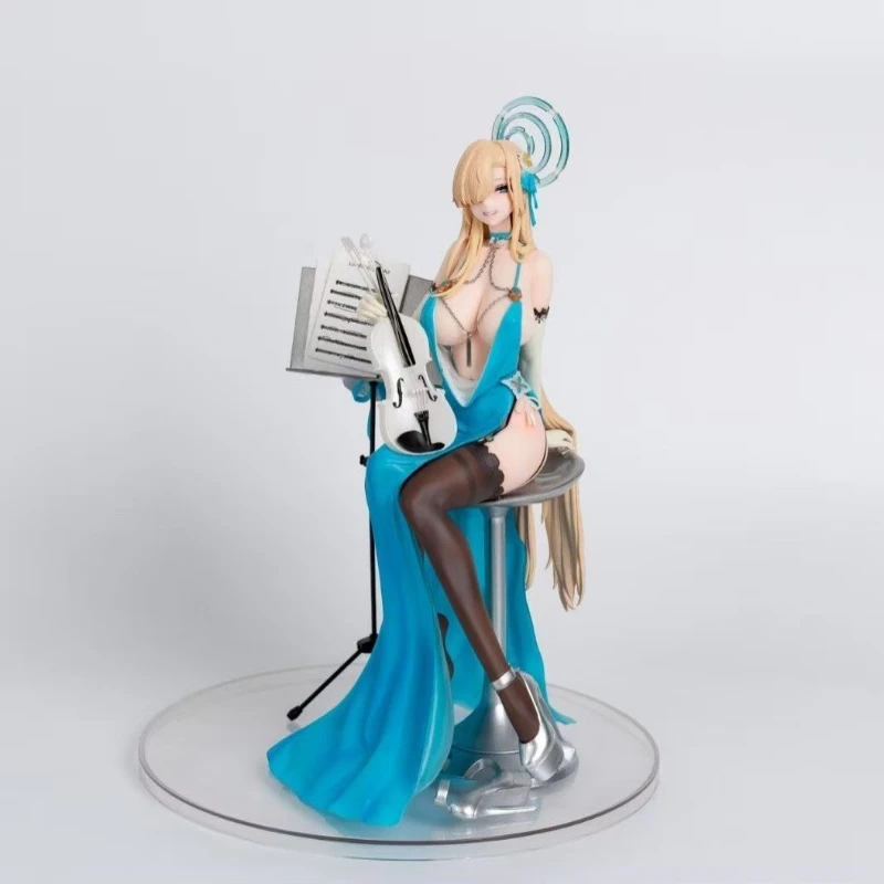dolls-are-sexy-feminine-charm-blue-archive-evening-dress-asuna-dress-performance-sitting-posture-animation-anime-figure-gift-toy