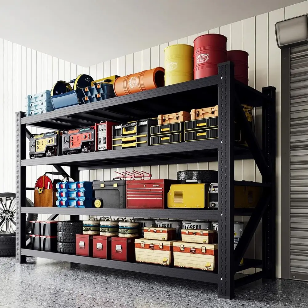 

60"W×24"D×70"H 4 Tier Metal Garage Shelving, 5000LBS Adjustable Heavy Duty Industrial Storage Rack for Warehouse Pantry