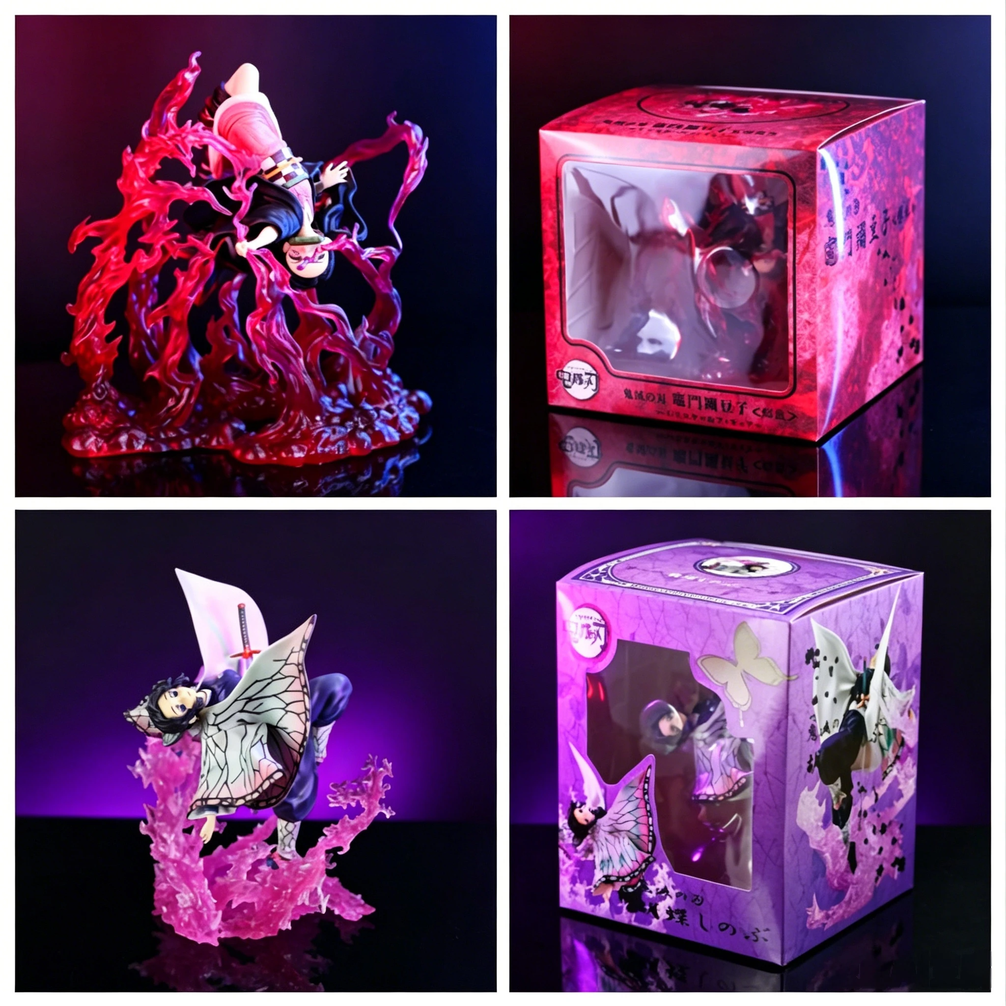 

Demon Slayer Kamado Nezuko Kochou Shinobu Figure Special Effect Scene Anime Collectible Model Desktop Decoration Toy Fans Gift