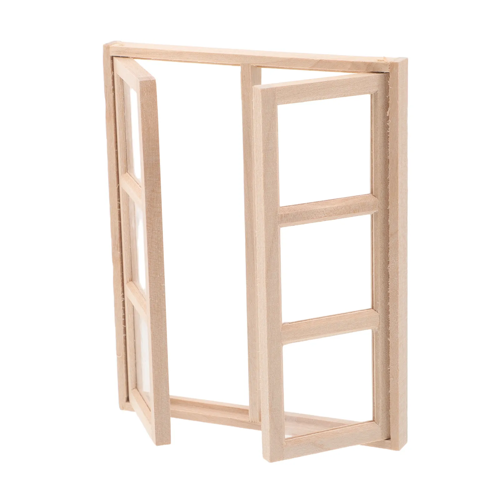 

Unpainted Wooden Miniature Dollhouse Windows Doors 1:12 Scale Realistic Furniture Set for DIY Dollhouse Decoration Fairy Garden