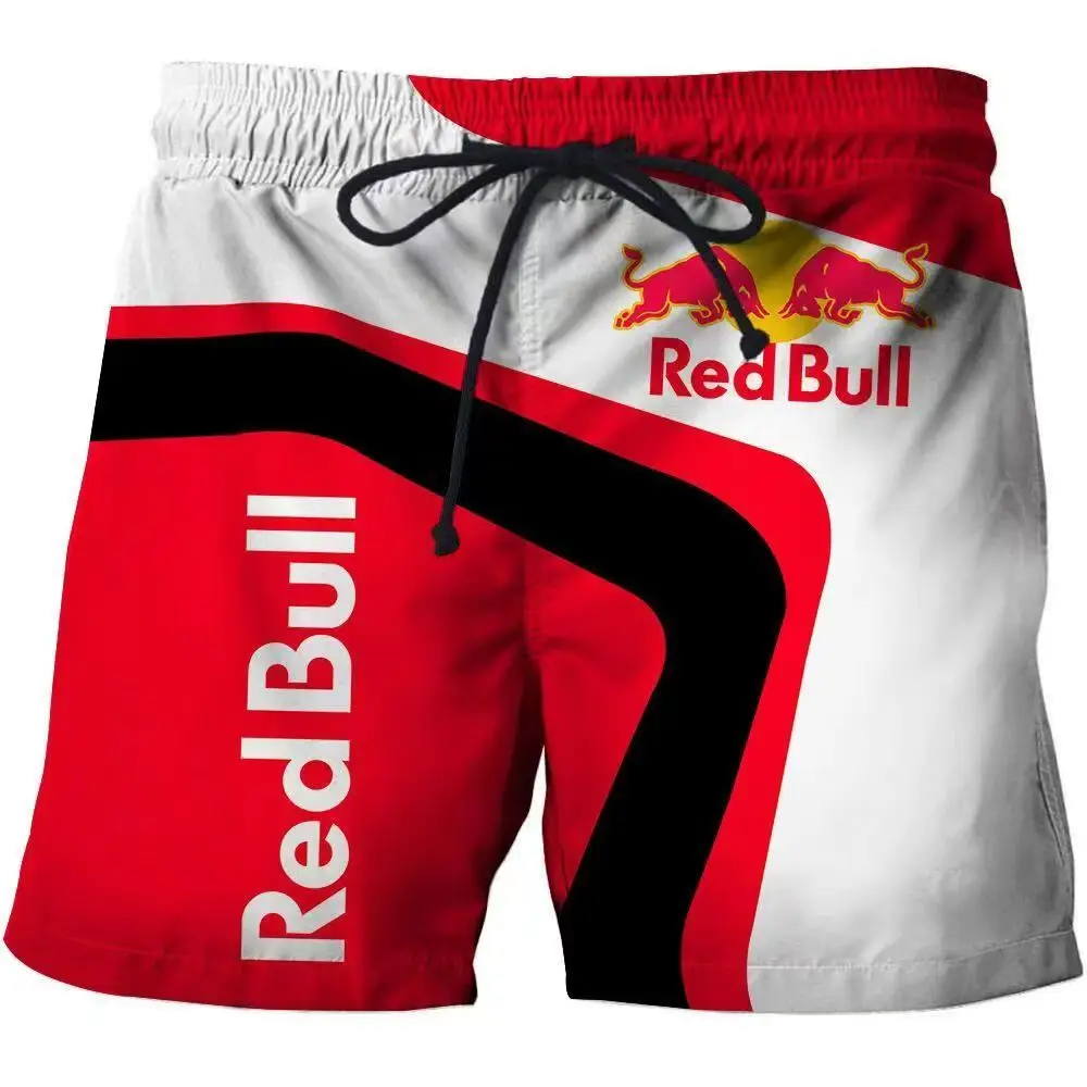 

Casual shorts men's Red Bull sports shorts fitness 3D printing fast drying mesh board shorts summer men's style