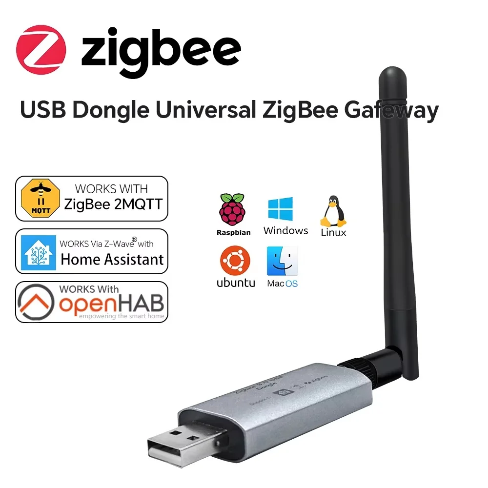 Zigbee 3.0 USB Dongle‑E Gateway Stick Universal Zigbee Hub for Home Assistant Zigbee2MQTT OpenHAB Local Control