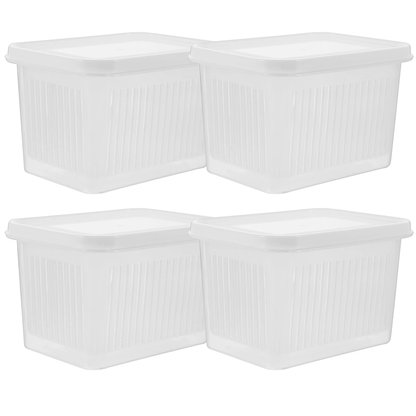 

4pcs Food Preservation Storage Box Clear Refrigerator Organizer Vegetable Container For Fridge Snack Fruit Storage Meal Prep