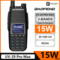 Baofeng UV-29 Pro Max Walkie Talkie Type-C Charging 1.77 LCD Display FM Radio NOAA 999 Channel Two Way CB Radio Long Range DTMF