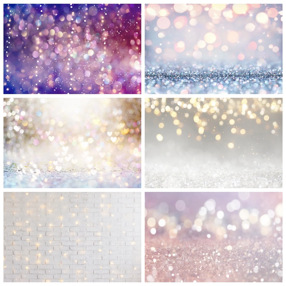 

Glitters Dreamy Light Bokeh Photography Backdrop Polka Dots Sequins Banner Baby Shower Birthday Party Decor Photo Background