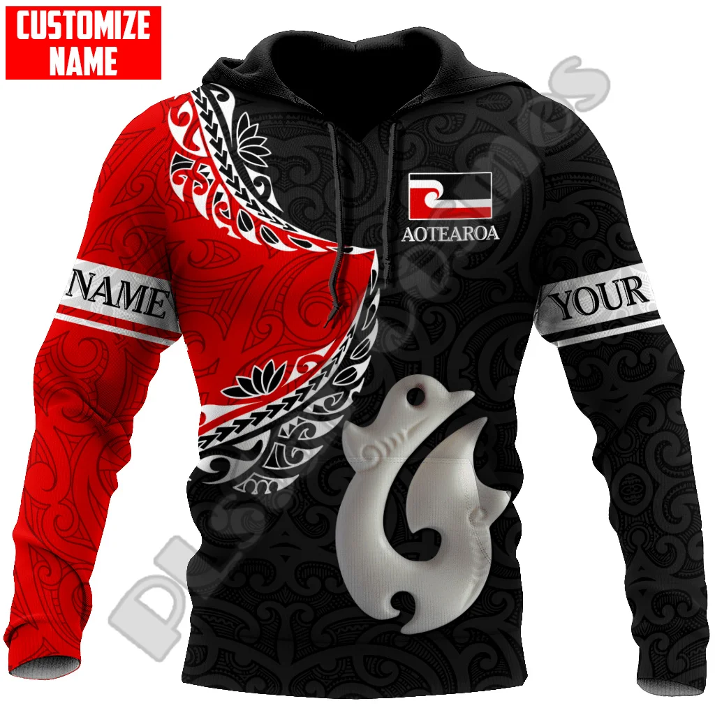 

Custom Name Country Flag New Zealand Aotearoa Maori Tattoo Retro Tracksuit 3DPrint Pullover Streetwear Casual Jacket Hoodies X16