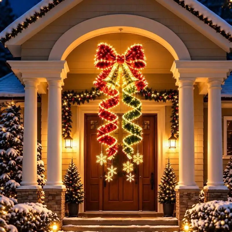 Indoor Outdoor Christmas Light Snowflake Mesh Snowflake Decorative Light Holiday Decorative Light Bendable For Porch Store Fron
