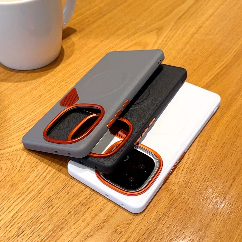 

Чехол для Vivo iQOO Z10 Turbo Plus Z10 Turbo Pro, магнитный чехол из искусственной кожи + чехол для рассеивания тепла из ПК с металлическим объективом камеры