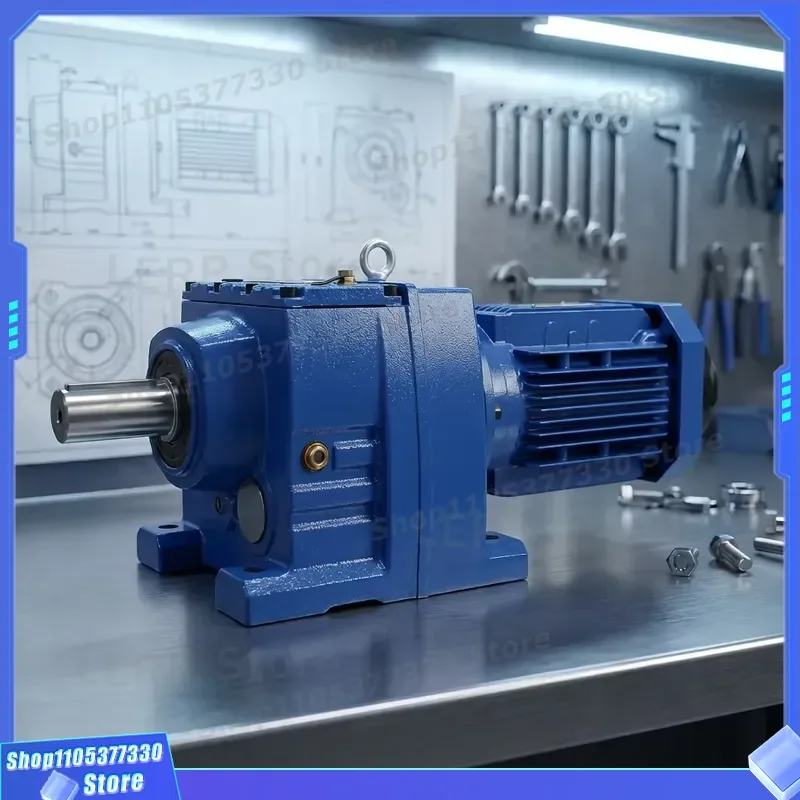 Three Stage Helical Gear Reduction Box Precision AC Electric Motor Single Speed Cast Iron Housing For Industrial Machinery