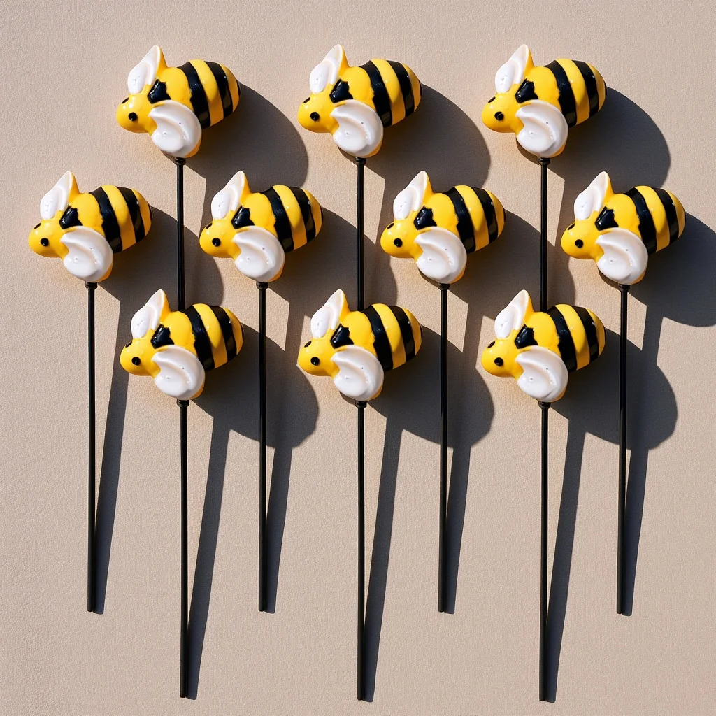 10Pcs 3D Stake Realistic Design with Swinging Wings Resin Iron Decorative Stakes for Outdoor Garden Lawn Decor