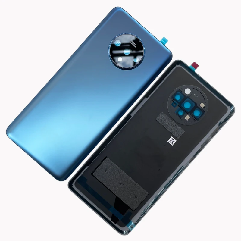 For OnePlus 7T Gorilla Glass 5 Back Cover Spare Parts Rear Case Back 1+7T Battery Cover Door Housing Camera Glass frame