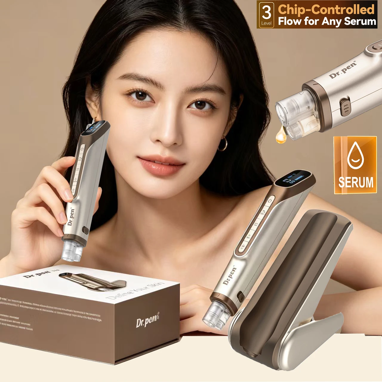 Dr. Pen H6 Neu verbessertes Dual-Cartridge-Design, intelligenter Infusions-Microneedling-Stift, Nadellänge 0,25 mm, als hochwertiges Geschenk.