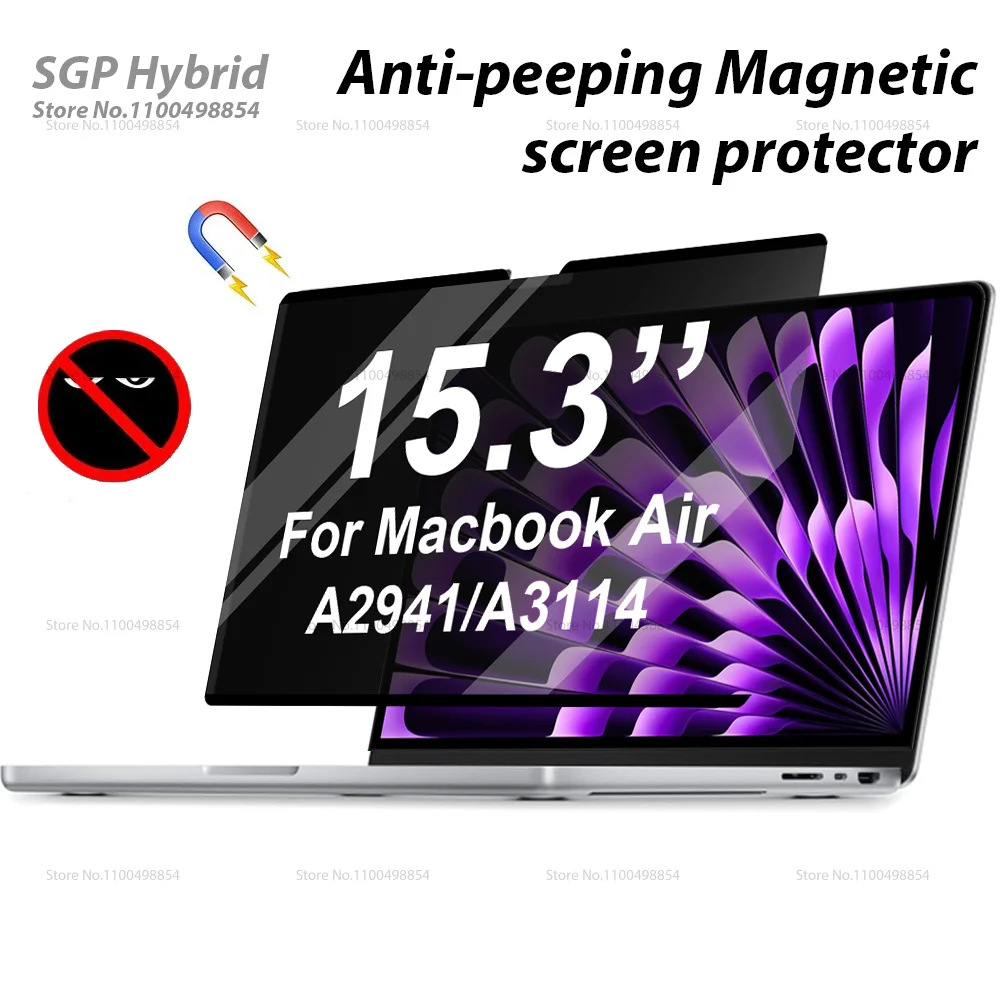 

Magnetic Privacy Screen Protector for Macbook Air 15 inch 15.3 2023 2024 M2 M3 A2941 A3114 Removable Laptop Filter Anti Spy Film