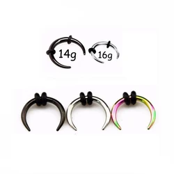 1Pc 316L Surgical Steel OX Hoop Pincher Round Tapered Septum Nose Ring Ear Cartilage Piercing Earring for Women Men Body Jewelry