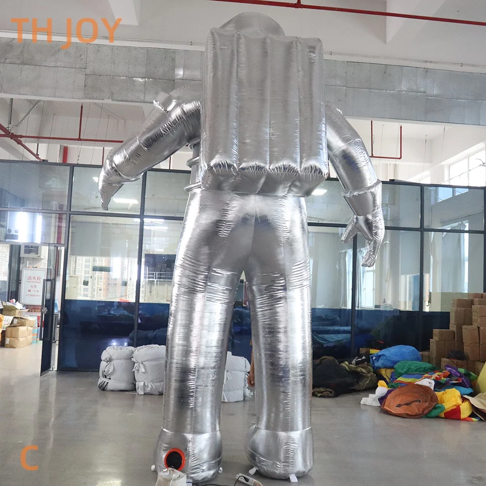 fast air ship to door,Silver shiny Advertising Inflatable Astronaut, 4m 13ft Inflatable Spaceman cartoon for outdoor Decoration